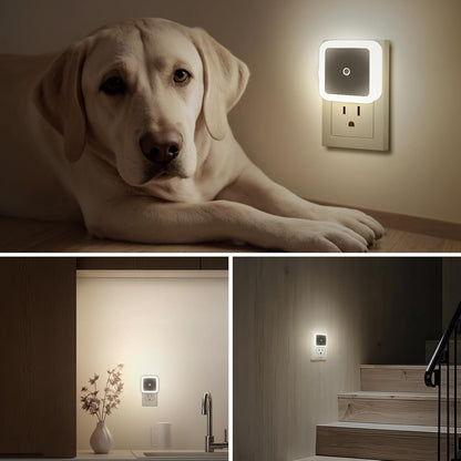 KINUR 6 Pack Night Light, LED Night Lights Plug into Wall with Dusk to Dawn sensors, Plug in Night Lights for Kids Room, Bedroom, Bathroom, Baby Nursery,Stair Lights, Hallway Light, Amber Color