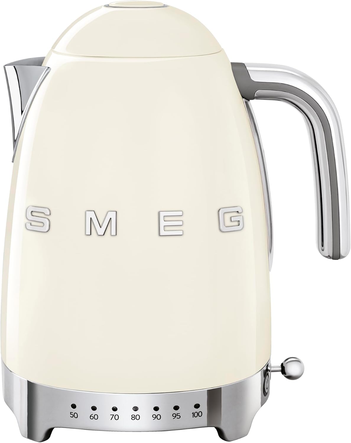 SMEG Variable Temperature Electric Kettle 1.7L (7 Cup), Stainless Steel Tea & Coffee Kettle, Fast Boil, Adjustable Temp 122°F–212°F, Keep Warm, Auto Shut-Off, 360° Base, Retro Style-Black