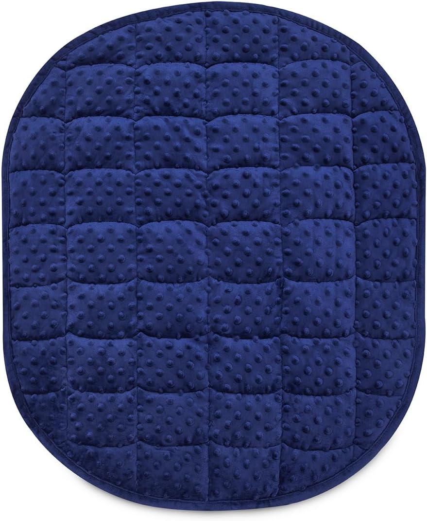 TONGDADA Weighted Lap Blanket 7lbs for Adult,Perfect for Relaxation, Lounging, Napping, Sleeping & Travel,Luxury Minky Weighted Body Blanket,Weighted Throw Blanket-Dark Grey Minky Dot, 29" x 24"