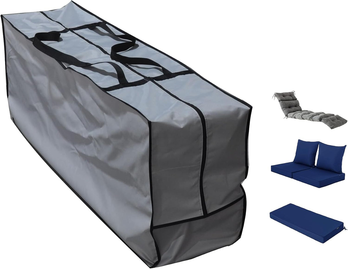 Outdoor Square Cushion/Cover Storage Bag, Protective Zippered Storage Bags with Handles, 32''L x 32''W x 24''H Black