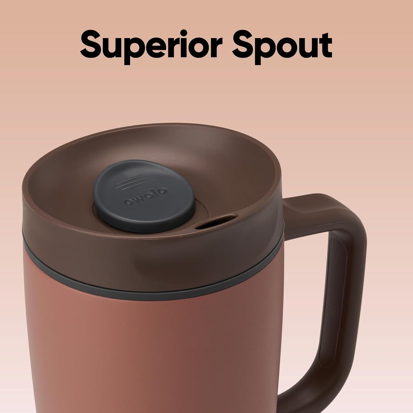 Owala SmoothSip Slider Insulated Stainless Steel Coffee Tumbler, Reusable Iced Coffee Cup, Hot Coffee Travel Mug, BPA Free 12 oz, Pink (Pucker Up)