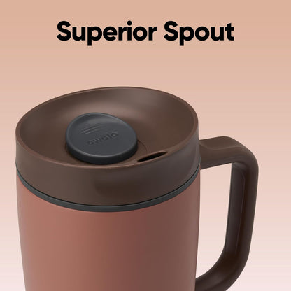 Owala SmoothSip Slider Insulated Stainless Steel Coffee Tumbler, Reusable Iced Coffee Cup, Hot Coffee Travel Mug, BPA Free 12 oz, Pink (Pucker Up)