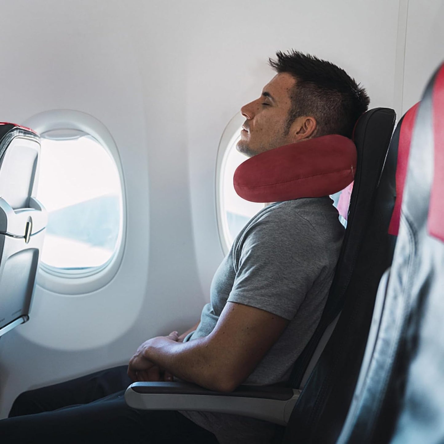 Neck Pillows for Sleeping Travel Pink Travel Pillow Comfortable U Shape Memory Foam Pillows Neck and Head Support Portable Travel Neck Pillow Suitable for Planes, Trains, Self-Driving Cars