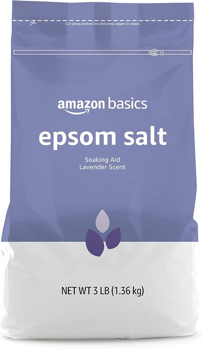 Amazon Basics Epsom Salt Soaking Aid, Lavender Scented, Relax & Relief, Resealable, 3 Pound, 1-Pack (Previously Solimo)