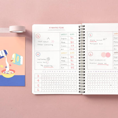Monolike Basic B5 Monthly + Weekly Planner pad, A SET - Academic Planner, Weekly & Monthly Planner, To-do list, Note pad, Scheduler