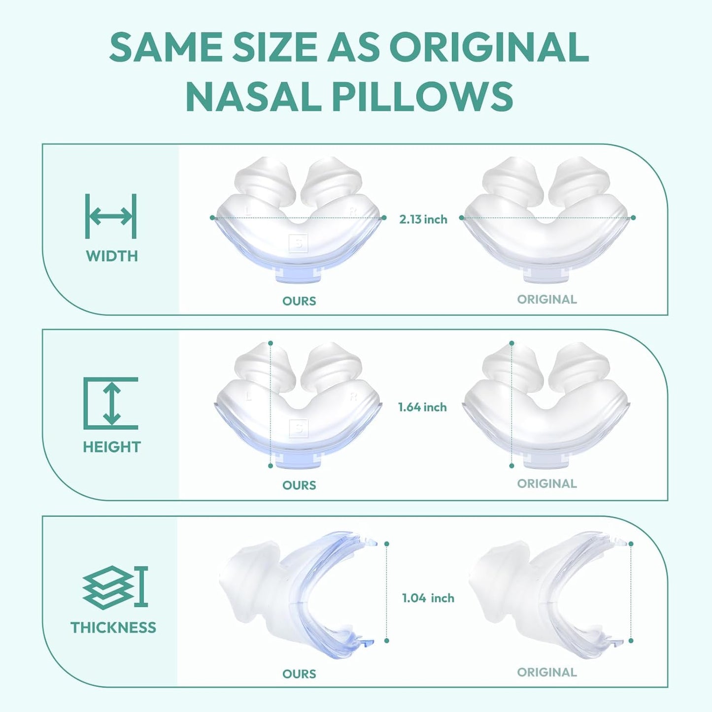 3 Packs Replacement Nasal Pillow Cushion for ResMed AirFit P10, Ultra-Soft Silicone, Better Sealing, Minimize Leakage, Reduce Pressure Points, CPAP Supplies Accessories, Size Large