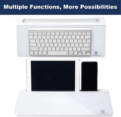 TSJ OFFICE Whiteboard Weekly Dry-Erase-Board - Desktop White Board Calendar Desk Organizers with Accessories Computer Keyboard Stand with Drawer, for Office, Home, School Supplies - White Calendar