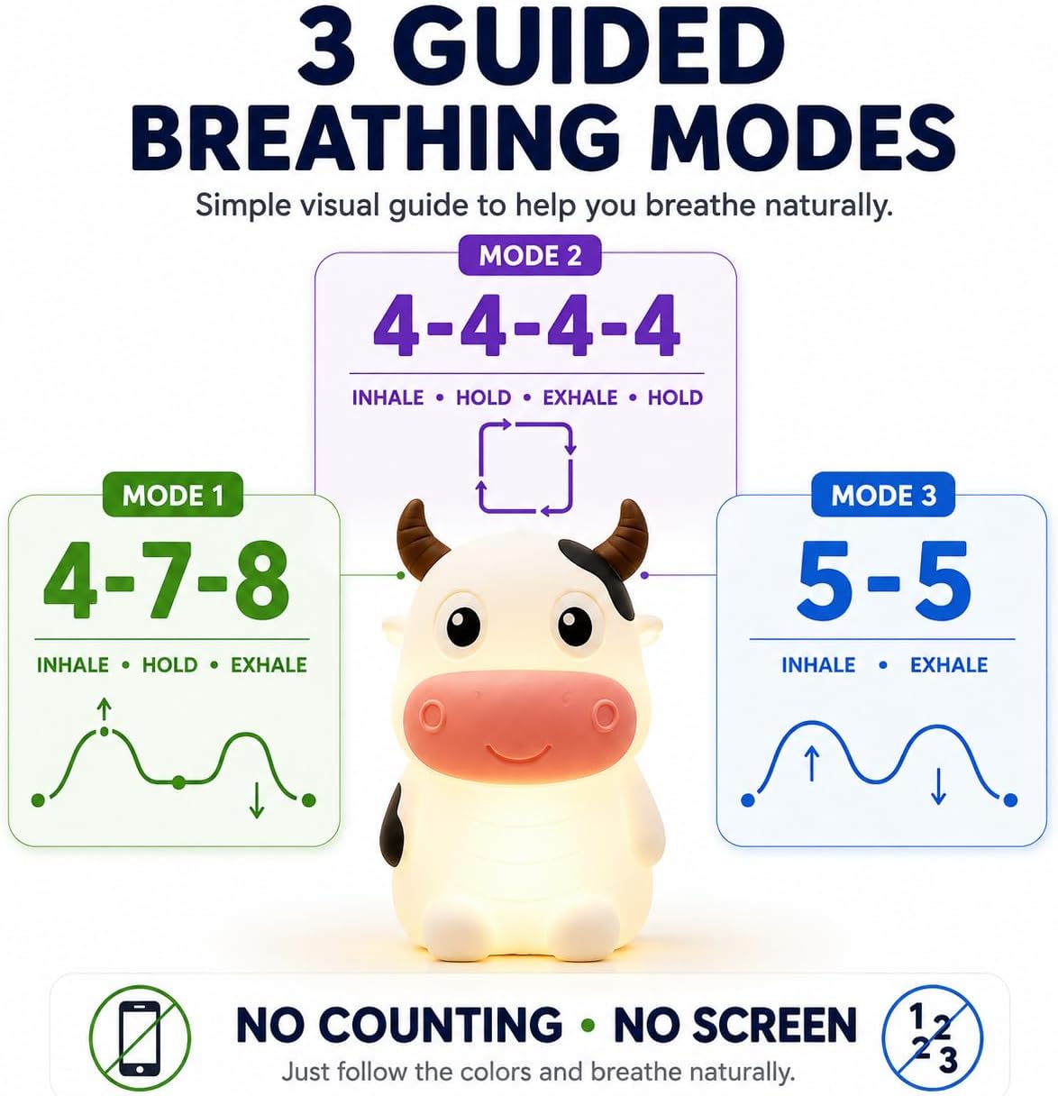 InnerZen Breathing Dragon Guided Breathing Pal, 3 Modes, Adults & Kids