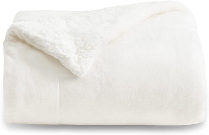 Bedsure GentleSoft Sherpa Fleece Throw Blanket for Couch, Non-Heated, Thick & Warm Cozy Blanket for Winter, Soft Fuzzy Plush Throw Gifts for Women and Men, Grey, 50x60 Inches