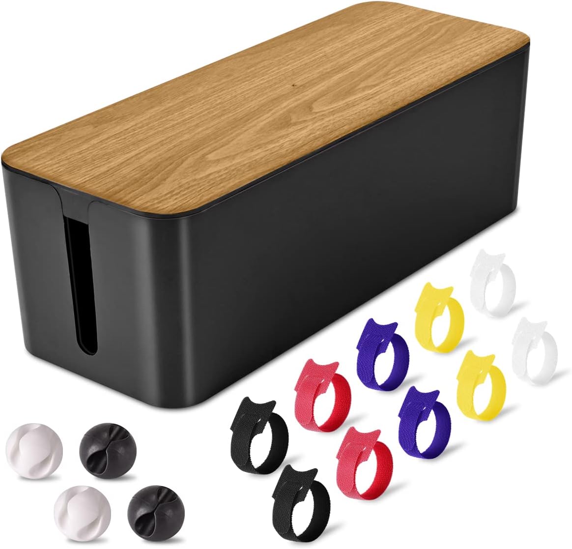 Tuwechen Cable Management Box, Large Cable Organizer Box to Hide Wires
