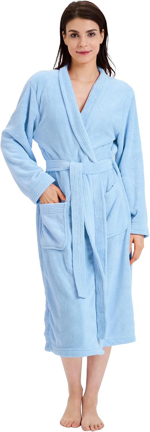 PJGGZ Towel Robe for Women – Soft Absorbent Kimono Bathrobe, Quick-Dry Spa Shower & Hotel Use