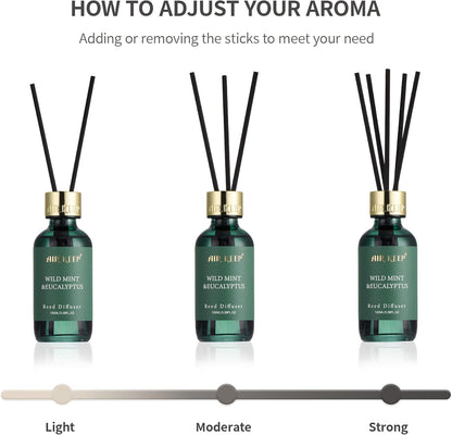 Airkeep Reed Diffuser Oil Set with Reed Sticks,Citrus Aromatherapy Oil Scent Diffuser for Home Office Bathroom Decoration Perfume and Gifts 3.38oz/100ml