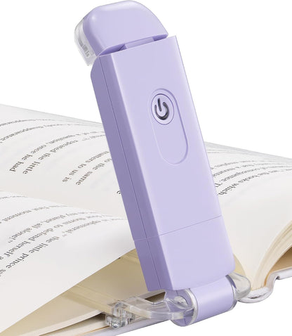 DEWENWILS Book Reading Light, USB Rechargeable Booklight for Reading at Night, LED Clip On Book Lights for Kids, Bookworms, Blue Light Blocking, Amber + Warm White (Green)