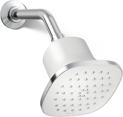 KOHLER 33631-Y-BN Cinq Round Single-Function Filtered Showerhead, Five-Layer Filtration, 2.5 GPM, Full Coverage Spray, Premium Durable Material, Vibrant Brushed Nickel