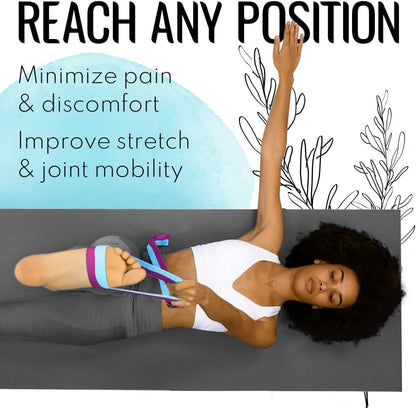TECEUM 2 IN 1 Yoga & Mat Strap for Stretching – Cotton – 6/8/10 ft
