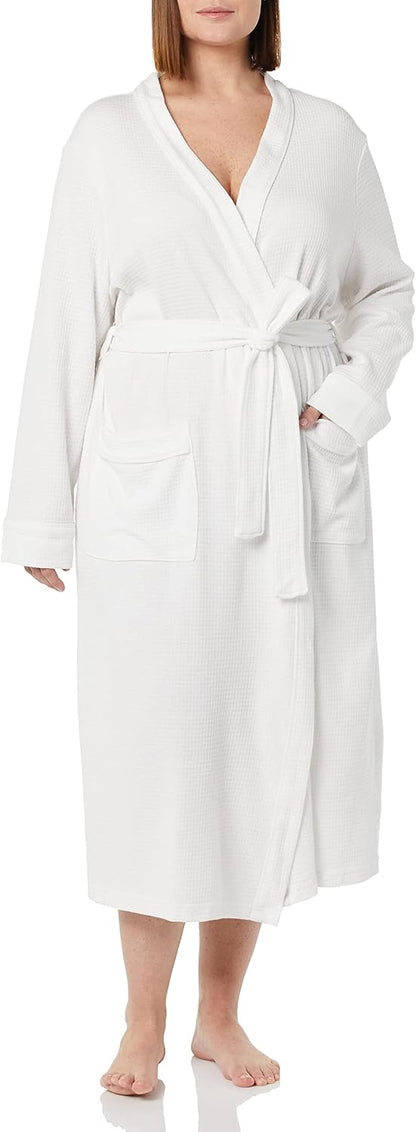 Amazon Essentials Women's Lightweight Waffle Full-Length Bath Robe (Available in Plus Size)