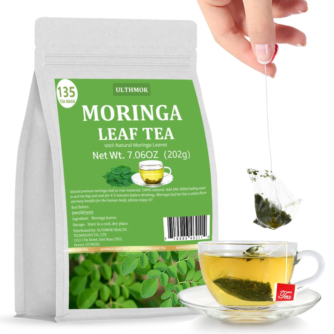 135 Premium Chamomile Tea Bags, Made with 100% Pure Natural Chamomile Flower, Caffeine Free & Non-GMO.