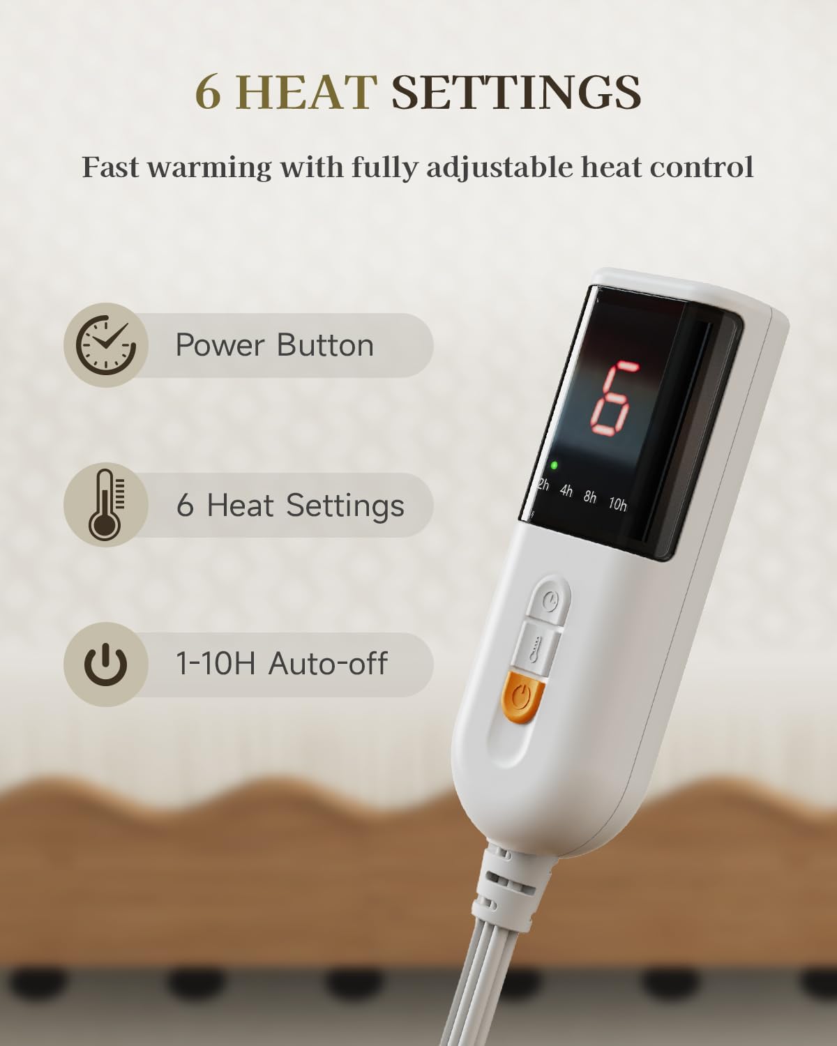 GOTCOZY Heated Mattress Pad Mini Twin Size-Heated Pad for Bed Warmer(White)