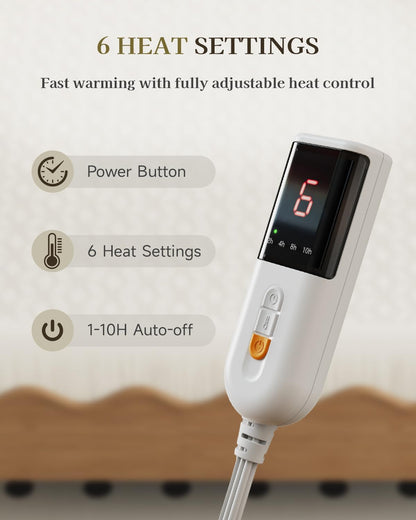 GOTCOZY Heated Mattress Pad Mini Twin Size-Heated Pad for Bed Warmer(White)