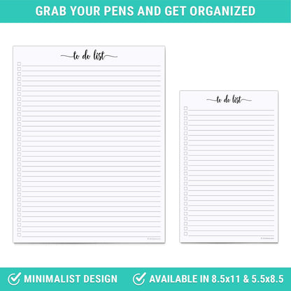 321Done To Do List Notepad, 5.5x8.5 Inches, 50 Sheets, College Ruled