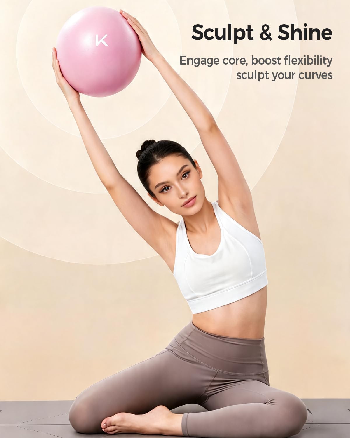 KEEP Exercise Ball Anti-Burst - Thickened Yoga Ball Pilates Ball for Physical Therapy, Fitness Ball for Workout, Core Strength and Physical Therapy