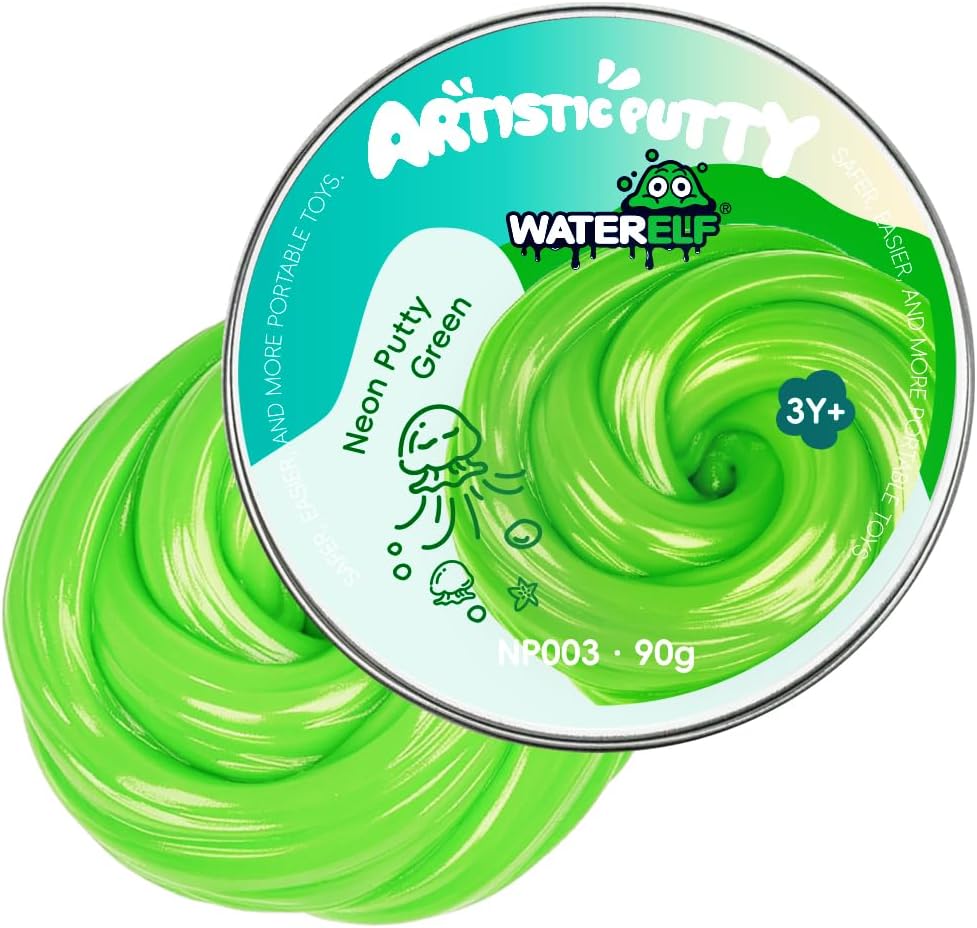 WATERELF Galaxy Putty Slime for Kids - Children's Day Gift, Fidget Sensory Artistic Therapy Putty Toys for Boys Girls Adults, Stress Relief Non-Sticky, 3.11 Inch 3.2 Oz – Golden/Red