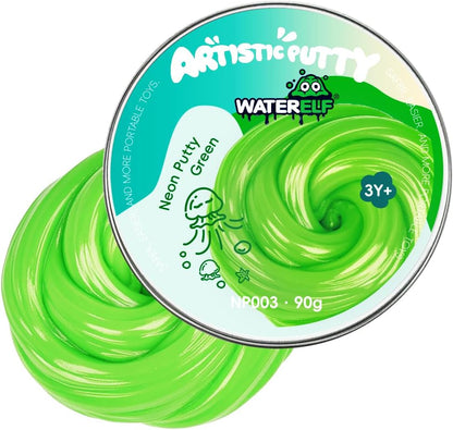 WATERELF Galaxy Putty Slime for Kids - Children's Day Gift, Fidget Sensory Artistic Therapy Putty Toys for Boys Girls Adults, Stress Relief Non-Sticky, 3.11 Inch 3.2 Oz – Golden/Red