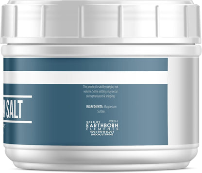 Earthborn Elements Epsom Salt (1 Gallon), Resealable Bucket, Magnesium Sulfate Soaking Solution, All-Natural