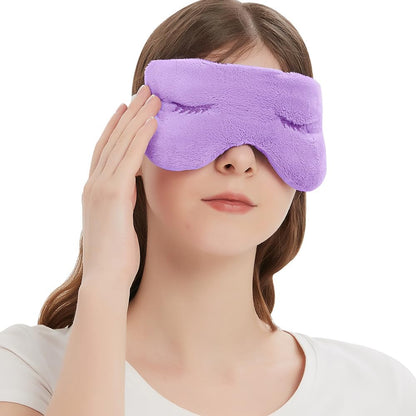 Eye Pillow for Yoga, Relaxation, Sleeping, Microwavable Weighted Eye Mask Heated for Meditation, Dry Eyes, Moist Heat Hot & Cold Eye Compress with Flaxseeds Therapy (Pink)