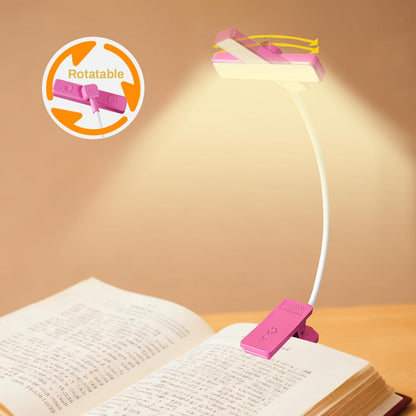 VAVOFO 24 LEDs Rotatable Book Light, Rechargeable Clip Reading Lamp