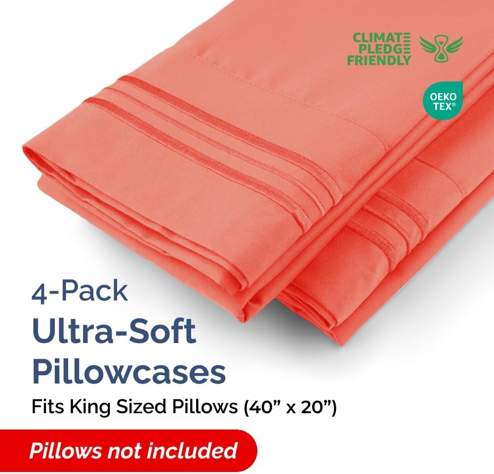 Standard Pillow Cases Set of 10 - Ultra Soft Hotel Quality Pillowcase Covers - Comfy, Cozy & Wrinkle Free - Shrink, Stain and Fade Resistant - Machine Washable Pillow Protectors - 10 Pcs Set - White - Colors A