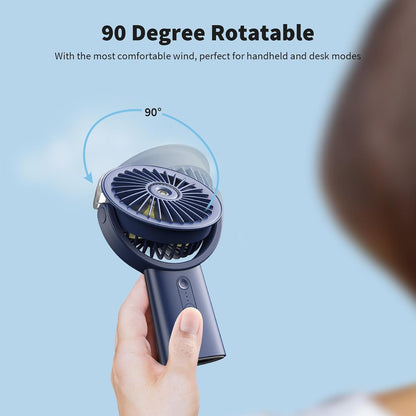 Otlonpe Handheld Misting Fan Portable, Small Personal Hand Held Rechargeable Mist Fan Water Spray, 4000mAh Battery Operated Hand Mister Fans 3-Speed, 4-15 Hrs Runtime for Travel Home Office Outdoor