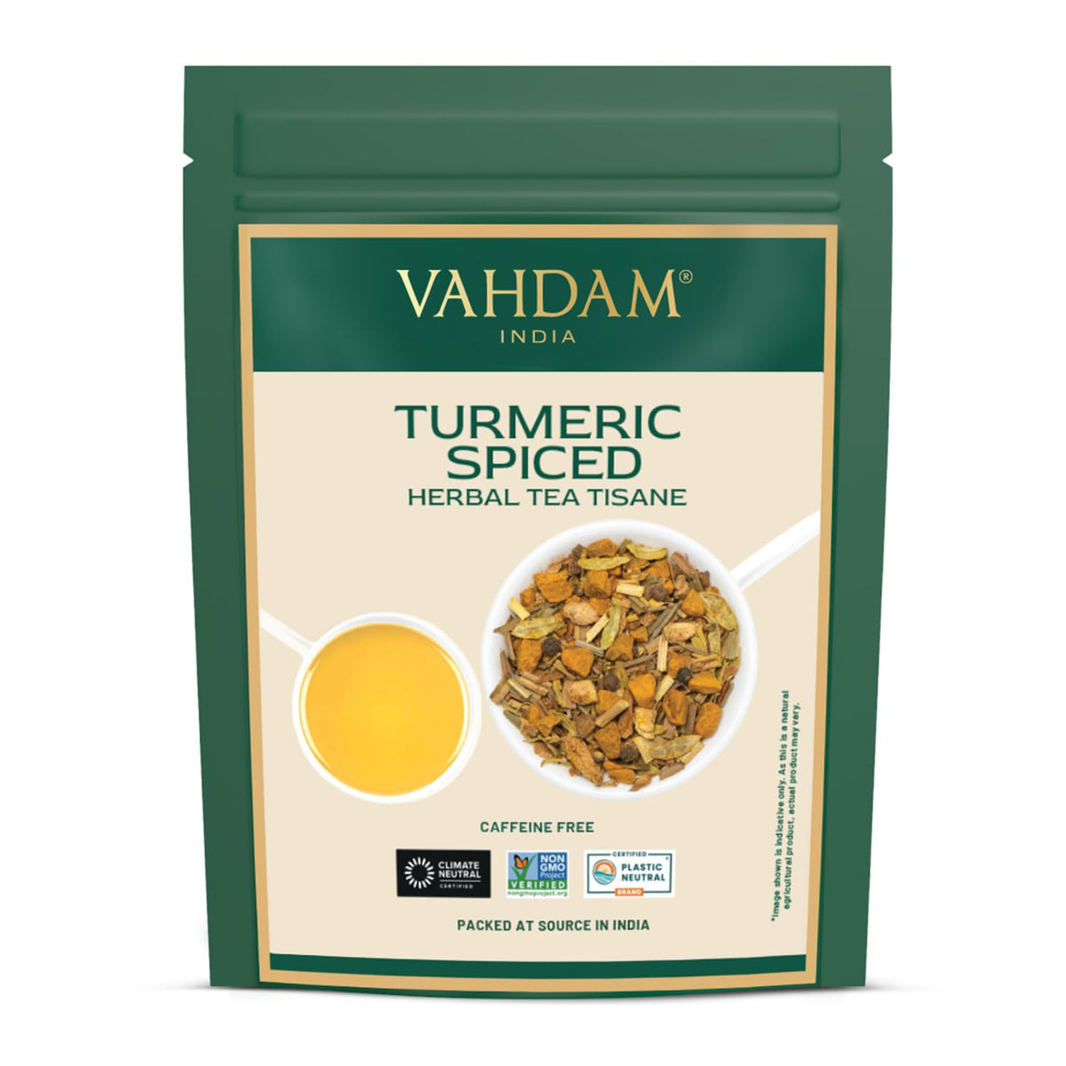 VAHDAM Turmeric Spice Tea (3.53 oz| 50+ Cups) Caffeine Free Herbal Tea