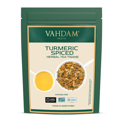 VAHDAM Turmeric Spice Tea (3.53 oz| 50+ Cups) Caffeine Free Herbal Tea