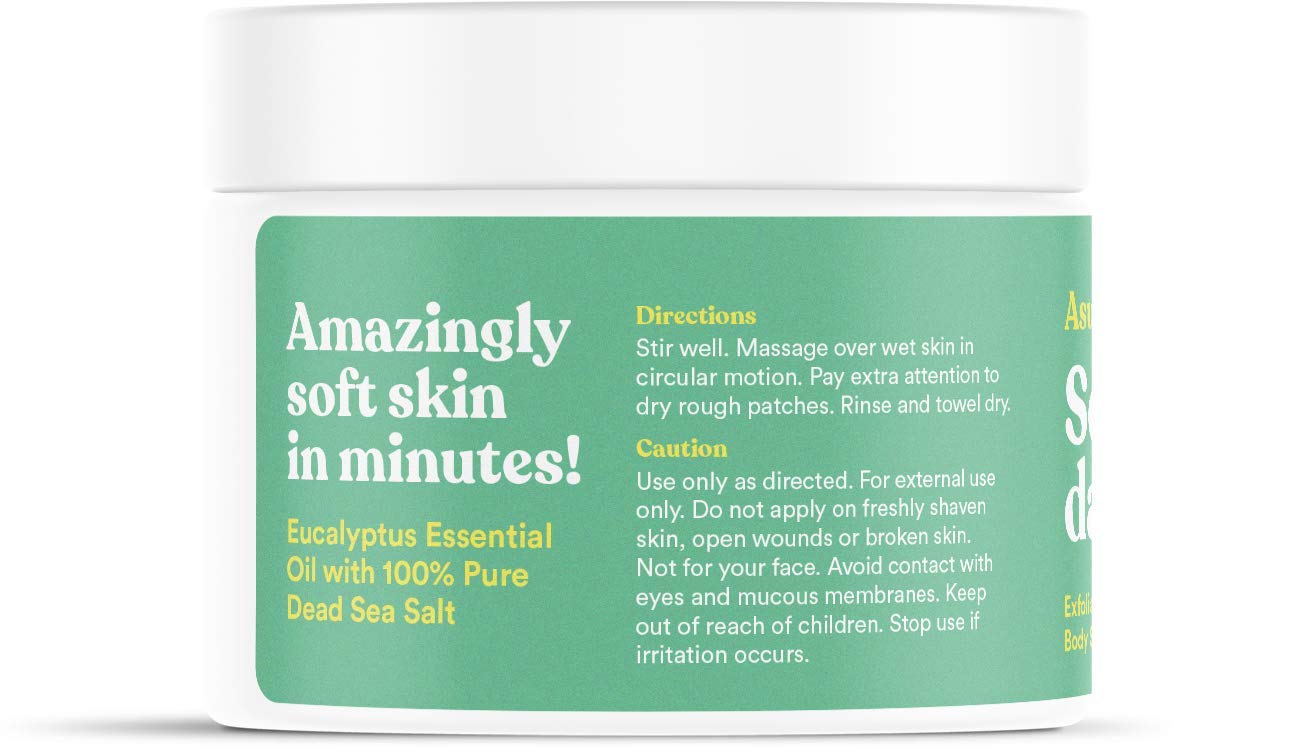ASUTRA Dead Sea Salt Essential Oil Body Scrub Exfoliator (Vitamin C), 16 oz - Ultra Hydrating, Gentle, & Moisturizing - Coconut, Sweet Orange, Grapefruit, and Lemon Oils – Pink Himalayan Salt