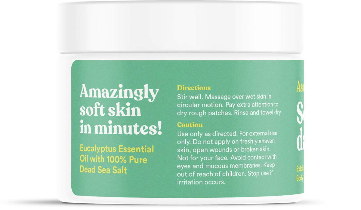 ASUTRA Dead Sea Salt Essential Oil Body Scrub Exfoliator (16 Ounce)