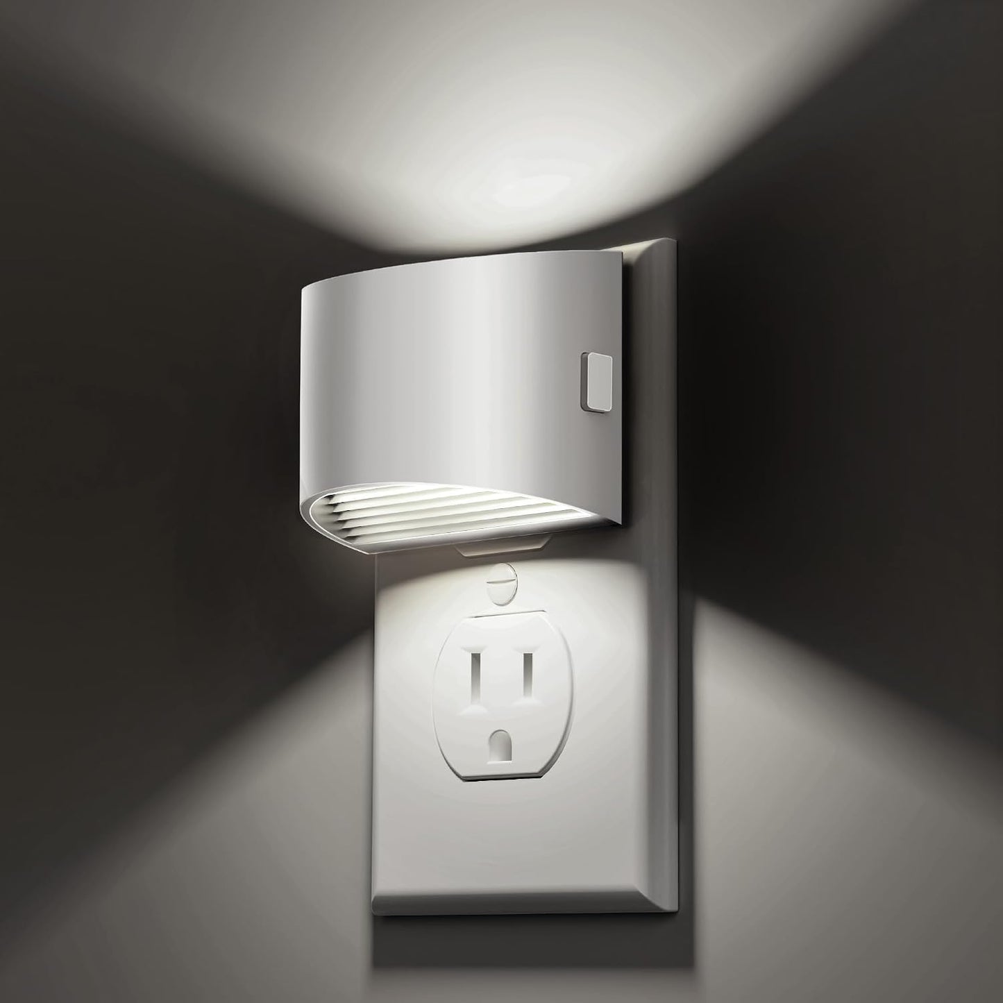 L LOHAS LED Night Light, Night Lights Plug into Wall with Dusk to Dawn Sensor, 3 Brightness Level, 2 Pack, 1600K Amber, White Housing