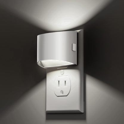 L LOHAS LED Night Light, Night Lights Plug into Wall with Dusk to Dawn Sensor, 3 Brightness Level, 2 Pack, 1600K Amber, White Housing