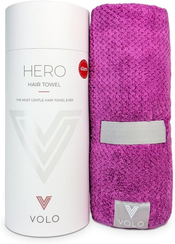 VOLO Hero Hair Towel – Ultra Soft Nanoweave™ Microfiber, Super Absorbent Quick Dry, Reduces Dry Time 50%, Anti-Frizz & Breakage, Secure Snug Strap, Large Wrap for All Hair Types - Luna Gray