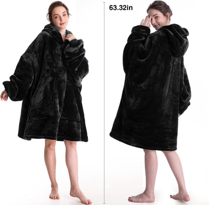 Aemicion Strawberry Blanket Hoodie,Oversized Sherpa Wearable Hooded Blanket,Warm Cozy Sweatshirt Gifts for Women Girls Adult