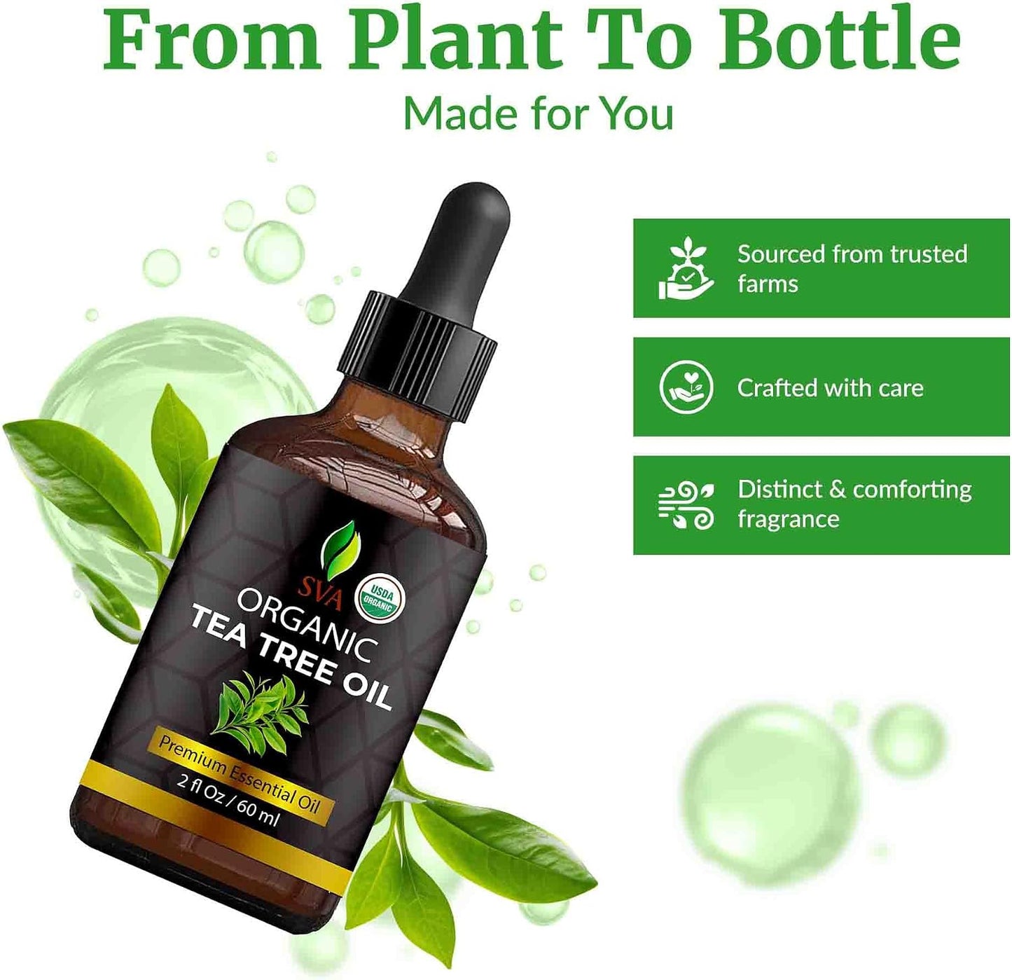 SVA Lavender Essential Oil 4 Fl Oz – for Diffuser, Skin & Hair Care – Ideal for Massage & DIY Blends – with Dropper