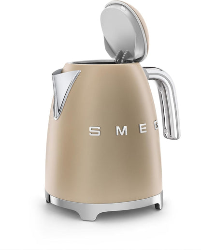 SMEG KLF03 Electric Kettle 1.7L (7 Cup), Retro Hot Water Boiler for Tea & Coffee, Fast Boiling, Auto Shut-Off, Soft Open Lid, 360° Swivel Base Countertop Kettle – Matte Champagne