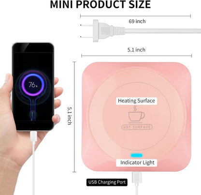 Coffee Mug Warmer, Smart USB Coffee Cup Warmer with Pressure-Induced Auto On/Off, Coffee Accessories for Home Office Desk