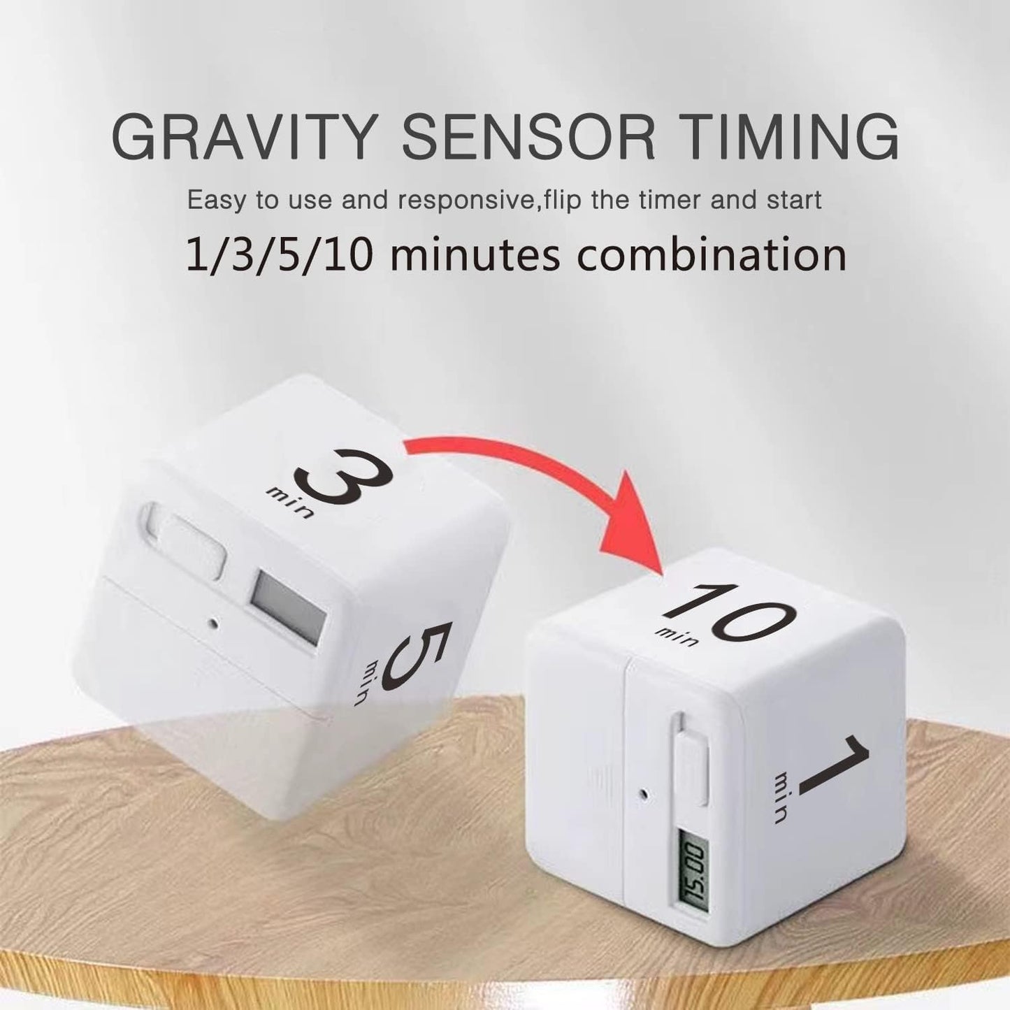 Pomodoro Cube Timer, Productivity Visual Timer 5/25/15/45 Minutes Preset, Desk Portable Rotating Multi Timers for ADHD Time Management Work Study Cooking Workout School