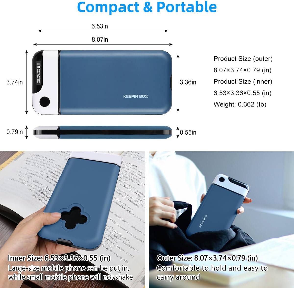 Phone Lock Box with Timer,Timed Lock Box,USB Charging Type,Time Can Be Freely Set,Easy to Carry,Excessive Games,Mobile Phone Addiction