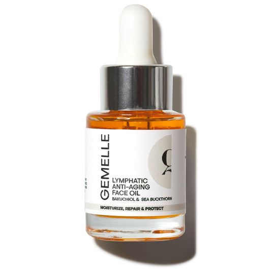 GEMELLE Lymphatic Gua Sha Face Oil | 10x Award Winner | Vitamin C,E & A | Detox, Plump, Sculpt, Hydrate | High-Altitude Rosehip | Natural Botanical for Gua Sha Facial Tools, Lymphatic Drainage - 15ml