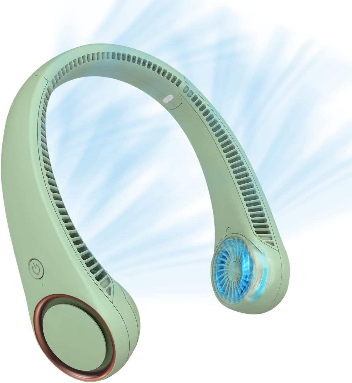 CIVPOWER Neck Fan: Portable Personal Neck Cooling Rechargeable Bladeless Fan - Hands Free 3 Speed 4000 mAh Battery USB Operated Wearable Headphone Design - Gift for Men Women Outdoor (White)