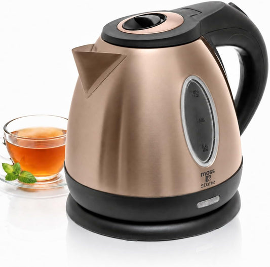 Moss & Stone 1.2L Stainless Steel Small Electric Kettle Red Color, Cordless 1500w Fast Boiling Pot, Portable Hot Water Electric Tea Kettle With Boil Dry Protection & Auto Shut-Off