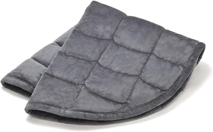 TONGDADA Weighted Lap Blanket 7lbs for Adult,Perfect for Relaxation, Lounging, Napping, Sleeping & Travel,Luxury Minky Weighted Body Blanket,Weighted Throw Blanket-Dark Grey Minky Dot, 29" x 24"