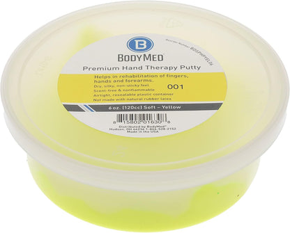 BodyMed Premium Hand Therapy Putty, Yellow, 6 Oz., Soft, Strengthening Therapy Putty for Physical Rehabilitation